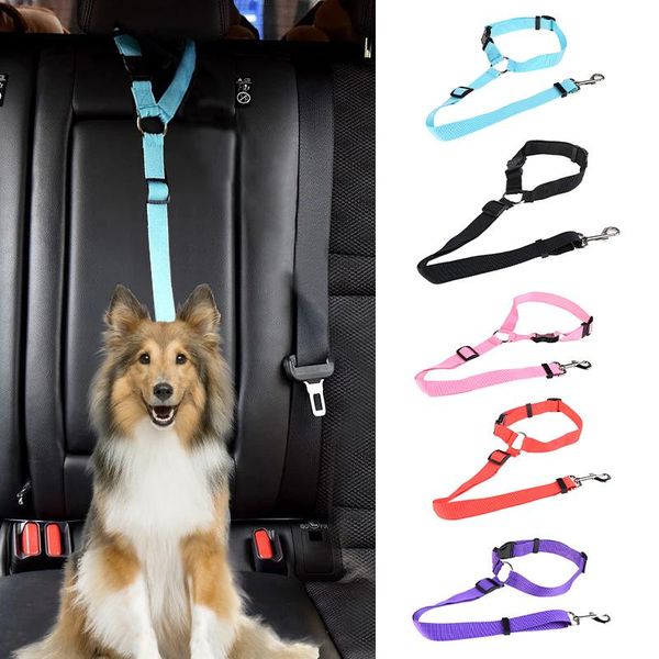 

cat collars & leads pet dog car seat belts durable adjustable short harness leash travel safety traction rope outdoor for acessories