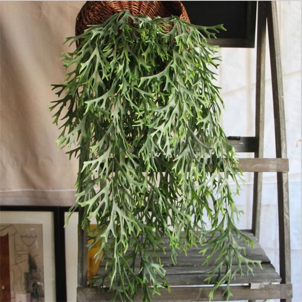 

decorative flowers & wreaths 1pcs artificial 9 fork silk home decor green rattan pine indoor plastic pot wedding party decorations
