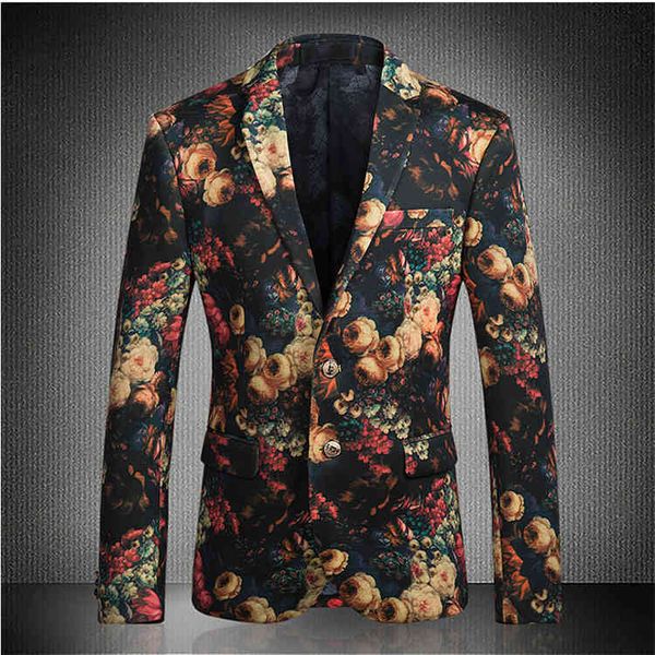 

men's suits & blazers fashion boutique printed casual business jacket / mens wedding blazer male coats wzbj, White;black