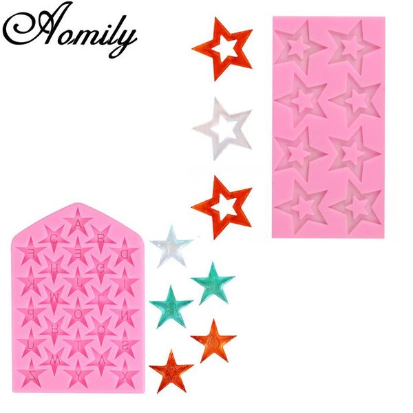 

baking moulds aomily alphabet star shaped fondant cake decoration tools pastry chocolate candy jelly mould kitchen silicone mold