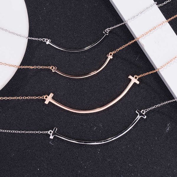 

s925 sier smile necklace korean smooth pendant, Silver