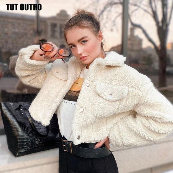 

women's jackets autumn soft plush slim women turn down collar warm short casual streetwear clothing female white green blue coats, Black;brown