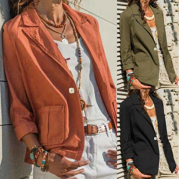 

ladies spring and autumn casual small suit jacket 3 color large size women's slim outerwear career long coat suits & blazers, White;black