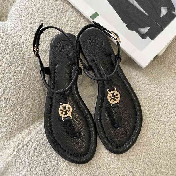 

zhou gongzi's new leather toe sandals in the summer of 2021, Black