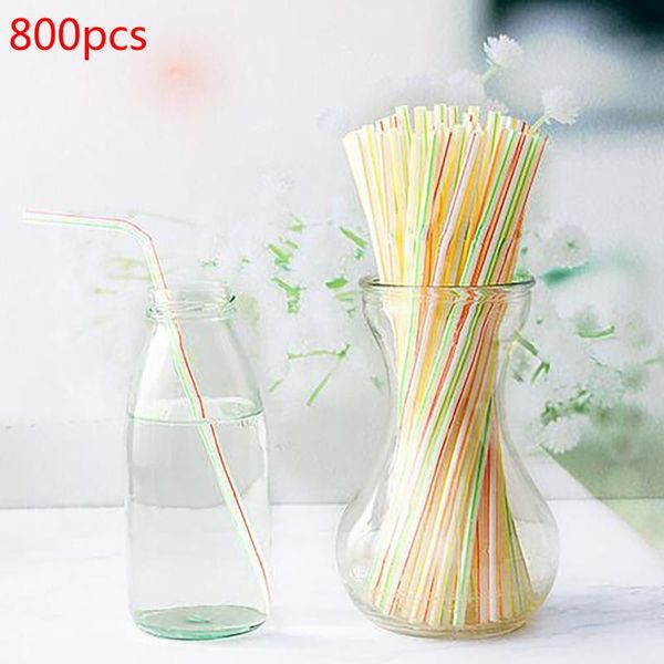 

disposable dinnerware rainbow straws plastic drinking cocktail flexible party pajitas
