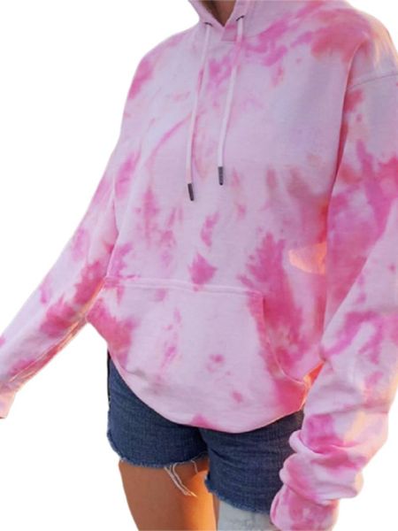 

hirigin 2021 fashion women's tie dye hoodies, casual oversized drawstring long sleeve hooded sweatshirt pullover hoodies & sweatshirts, Black