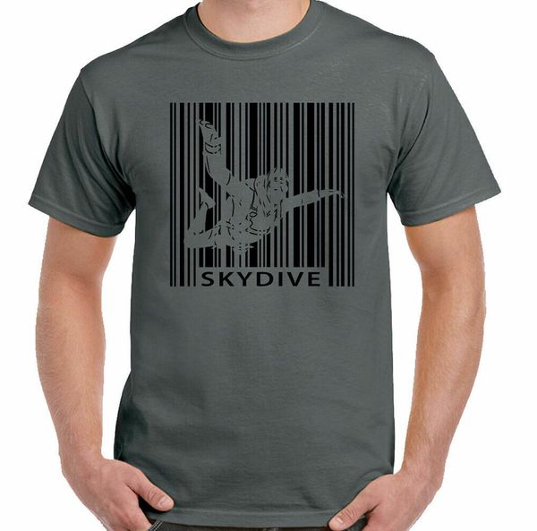 

skydiving t-shirt mens funny skydive skydiver fall parachute barcode, White;black