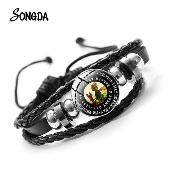 

son leather bracelet childhood memories full of love glass dome pendant weave bangles teen jewelry fatherly gifts charm bracelets, Golden;silver