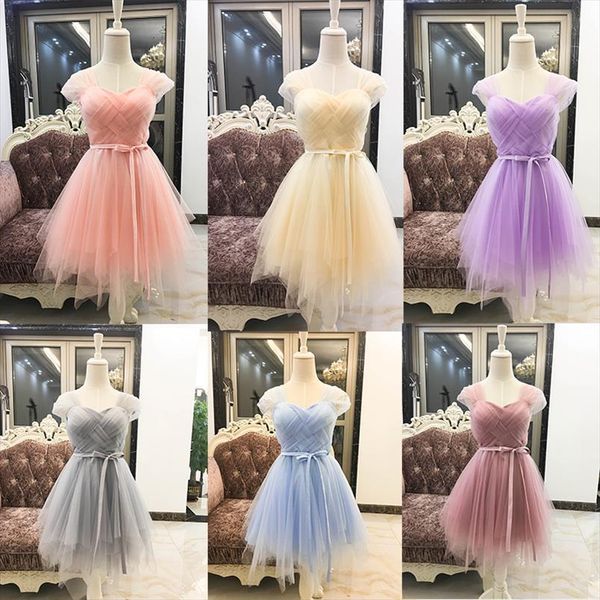 

11 colors party club pink women tank purple blue gray wine red knee length short mesh summer dress, White