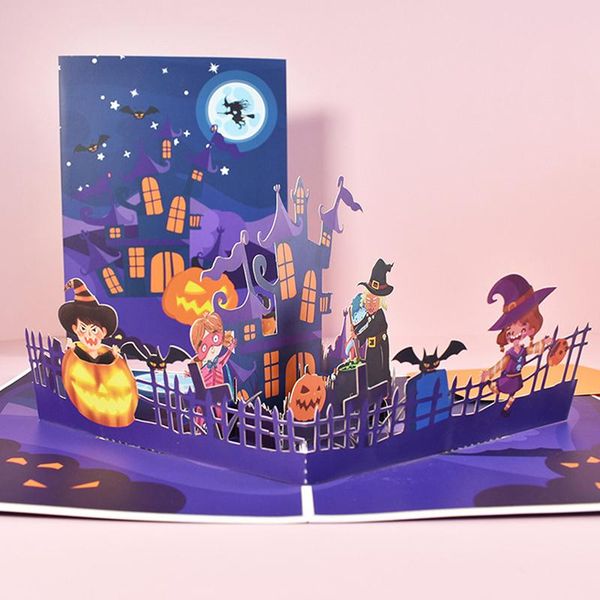 

greeting cards 3d halloween postcard for kids pumpkin hallows day card