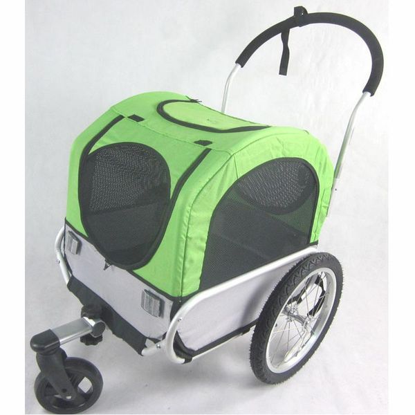 

shopping cart covers 16 inch aluminum wheel 2 in 1 pet dog bike bicycle trailer stroller jogger, carrier load 66lbs