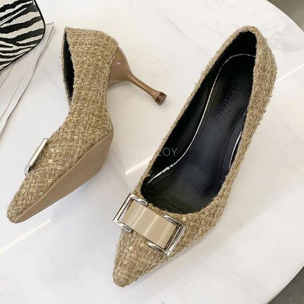 

dress shoes women high heels fashion pumps low bling sequin crystal elegant lady wedding slip-on zapatos de mujer, Black