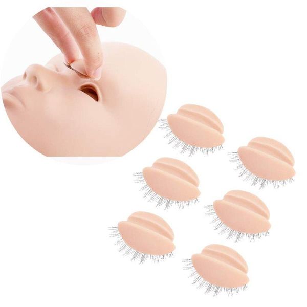 

3pairs eyelashes mannequin for extension practice head training kit false