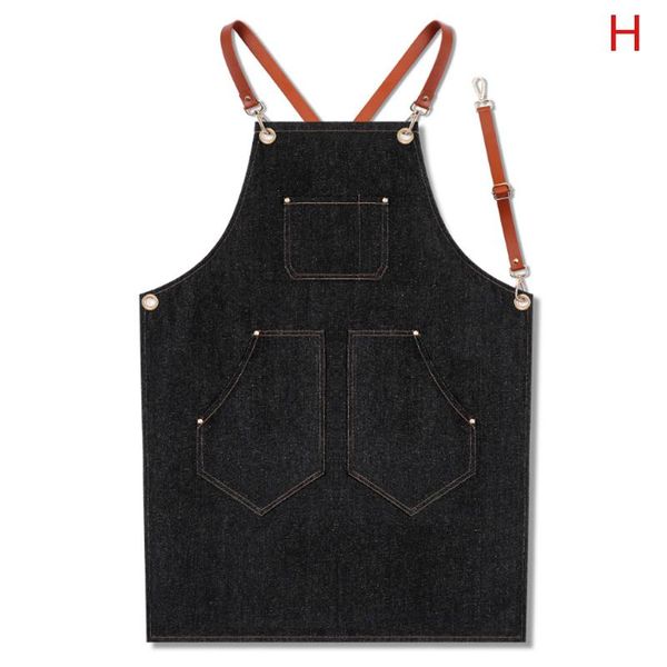 

denim apron strap bib barista bartender bbq chef uniform workwear dss899 aprons