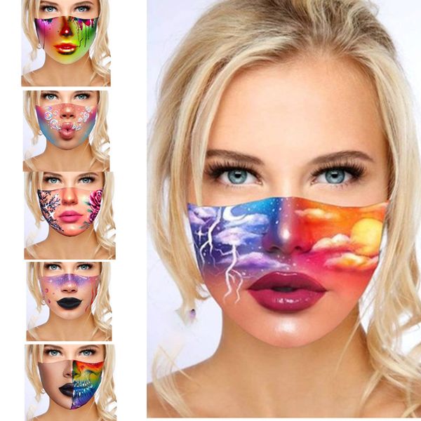 

men's and women's casual dust mask printing funny mask outdoor face protection mask