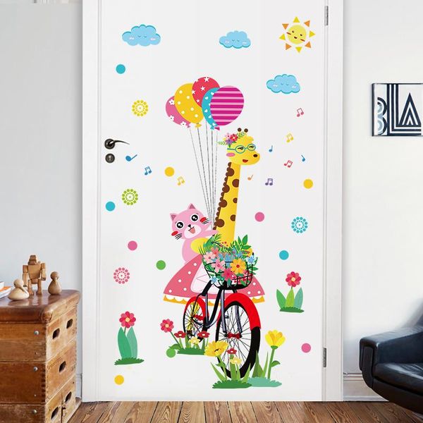 

wall stickers drop giraffe cat sticker self adhesive pvc waterproof art decal for kids rooms decoration mural