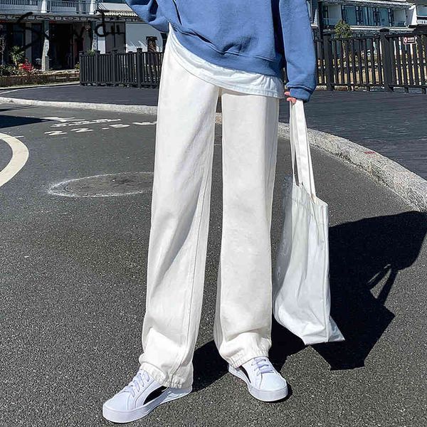 

syiwidii baggy white high waisted jeans for women plus size denim pants full length sky blue vintage streetwear trousers 210417