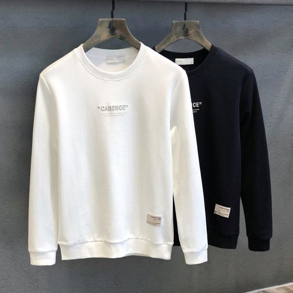 

simple 2021 spring new white sweater for men, Black