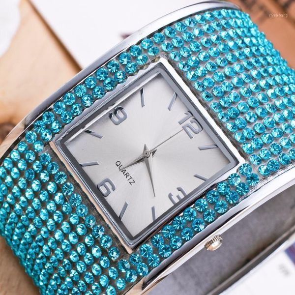 

luxury silver womens bracelet watches ladies dress quartz wristwatches diamond watch relogio feminino square clock, Slivery;brown