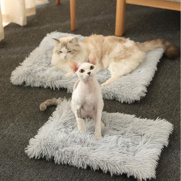 

in 1 winter warm kitten sleeping pad cushion four seasons soft square plush rest blanket nest bed for cat dog supplies beds & furniture