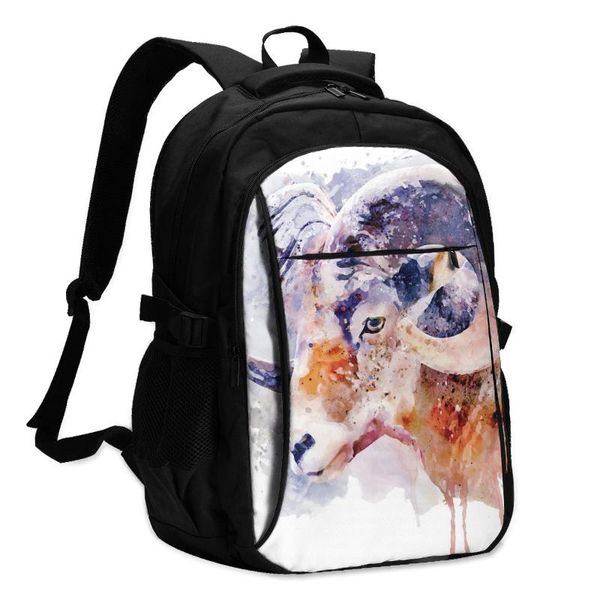 

backpack sheep backpacks charging usb campus youth print cute bags