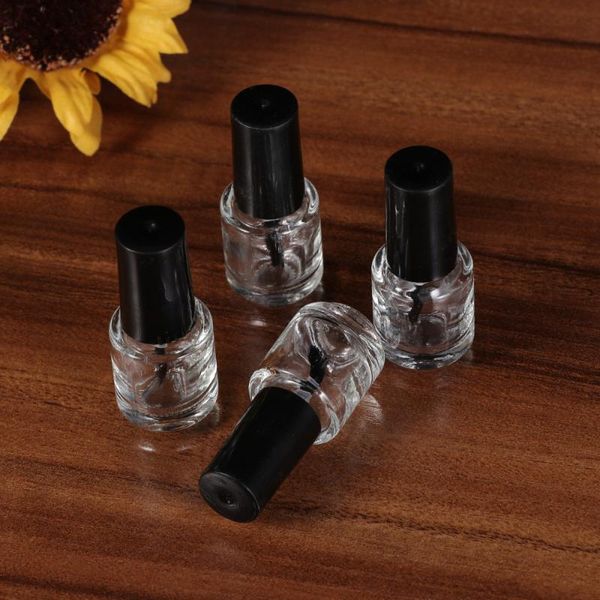 

storage bottles & jars 20pcs 5ml transparent glass bottle nail polish empty with brush black cap