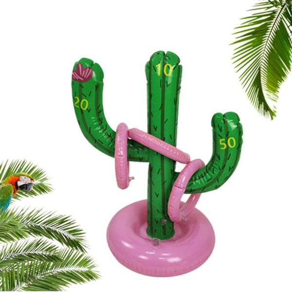 

inflatable floats & tubes summer cactus swimming pool ring toss games large pools for family toys with 3/4 parent-child outdoor fun game