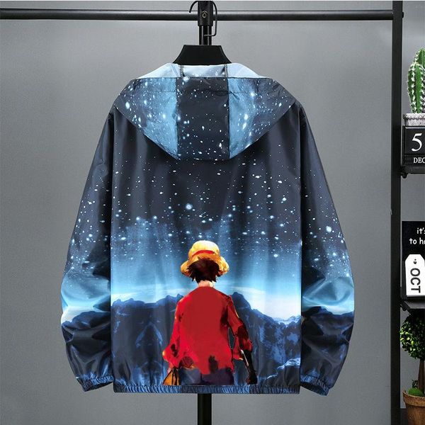 

women's trench coats kakashi quick dry women/men jackets monkey d. luffy windbreaker sun protection zipper thin summer goku clothing an, Tan;black