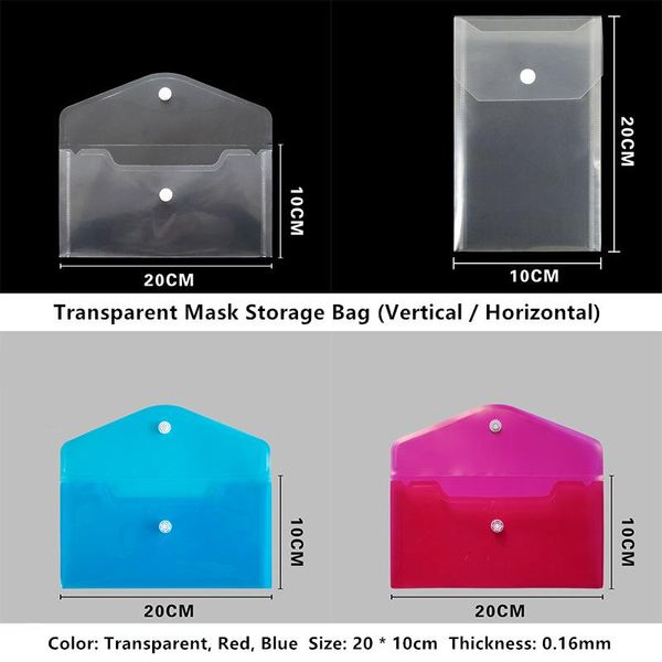 

storage bags 5 pcs mask small collection bag disposable packaging product outer plastic card holder clip