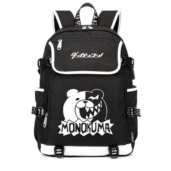 

backpack dangan ronpa monokuma usb charging male female business travel 15.6 lapbackpacks men casual large shoulder bag