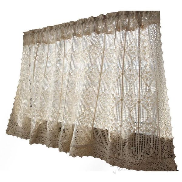 

curtain & drapes rustic cotton crochet short kitchen cabinet