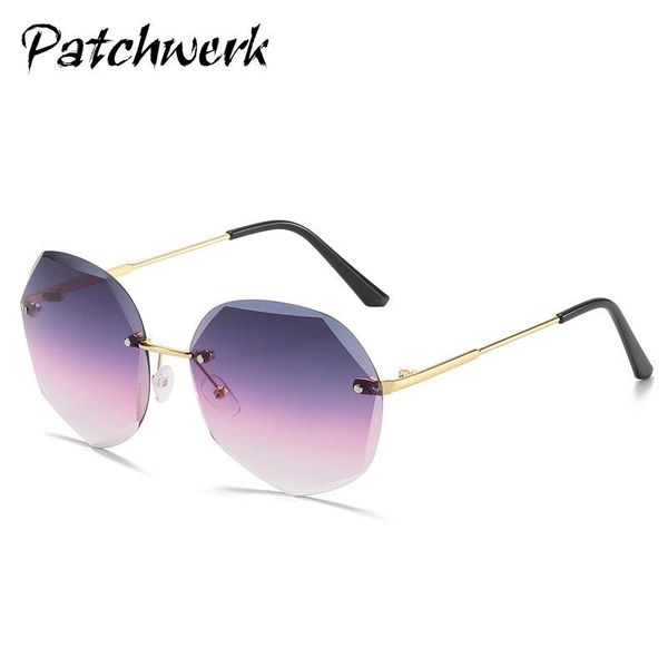 

link, chain 2224 classic polygonal trimmed sunglasses women's frameless, Black
