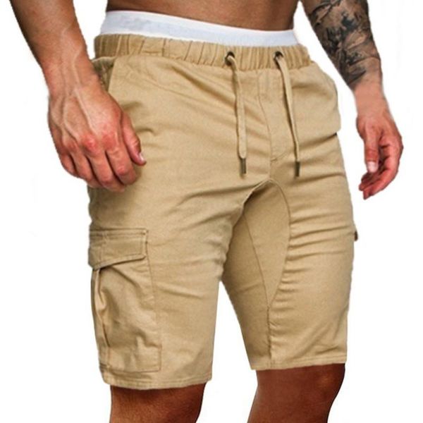 

men's shorts summer men daily workwear pants with multi pockets short trousers, White;black