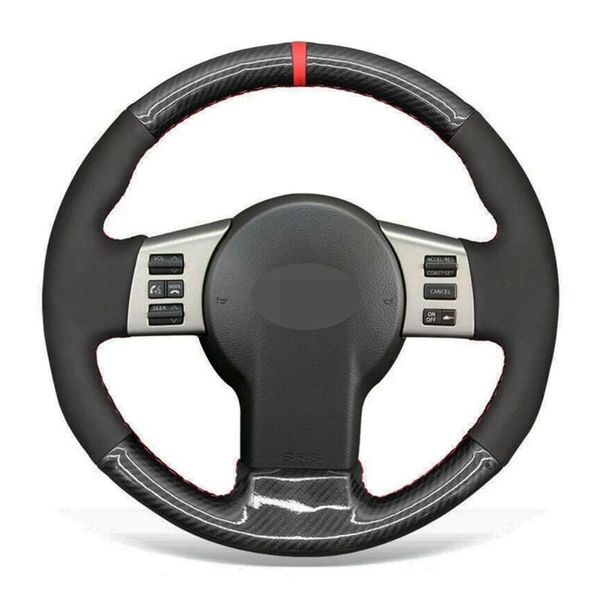 

steering wheel covers car cover black carbon fiber suede for infiniti fx fx35 fx45 2003-2008 350z 2003 - 2009 accessories