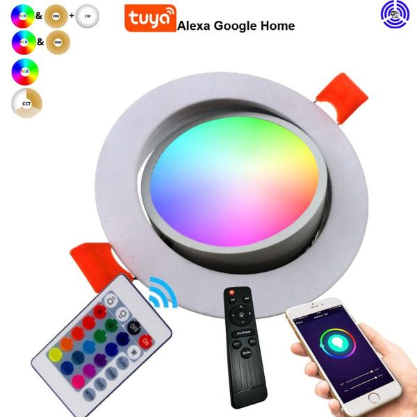 

downlights app rgbcw rgbw cct smart led downlight rgb memory waterproof ip65 10w lamp kitchen toilet canopy intellect ip66 outdoor light
