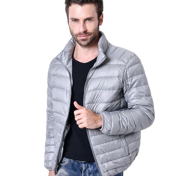 

Men's light down jacket with vertical collar in autumn and winter, Black
