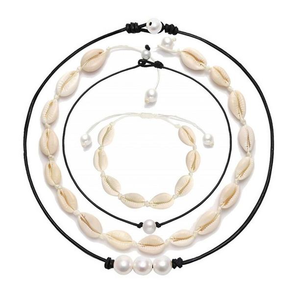 

chokers bright moon shell necklace boho tropical hawaiian beach puka chips surfer choker jewelry mens womens, Golden;silver