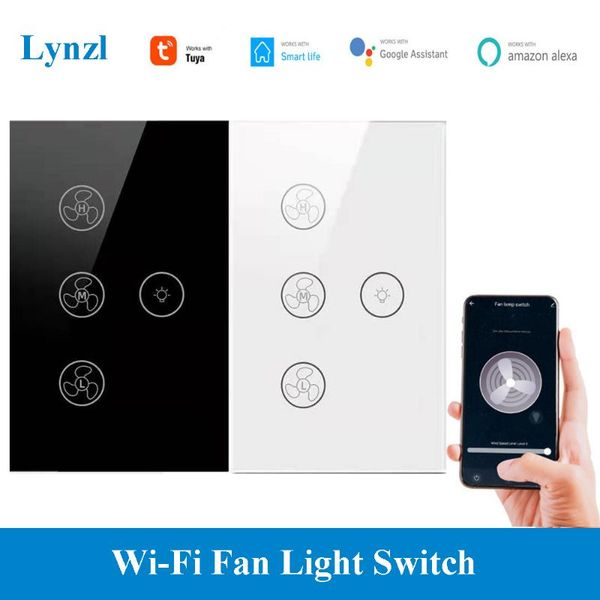 

smart home control us wifi touch fan light switch ceiling lamp wall on off speed remotely for tuya alexa google 10a 100-240v