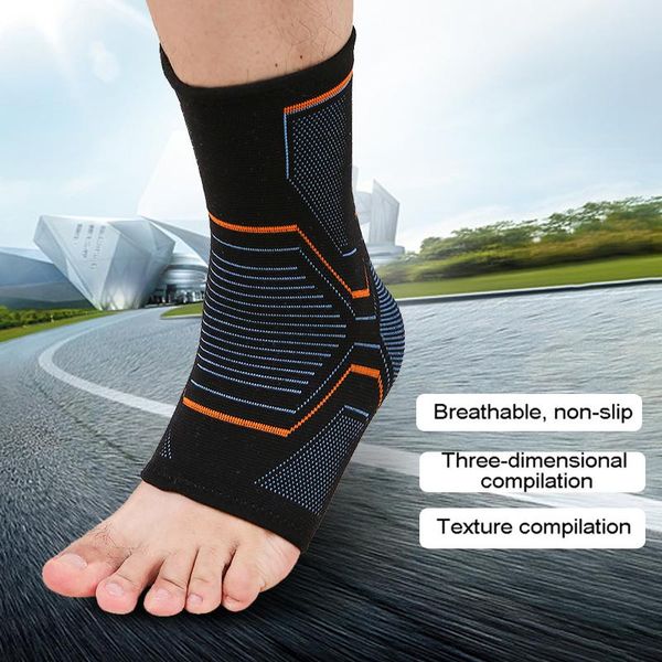 

sports socks 1pc ankle brace compression support sleeve elastic breathable for injury recovery joint pain basket foot, Black