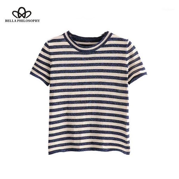 

women's blouses & shirts heydress women elegant striped knitted blouse short sleeve o neck stretchy basic shirt female casual summer b, White