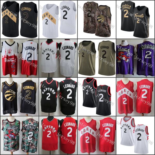 

toronto raptors men #2 kawhi leonard men retro jersey, Black