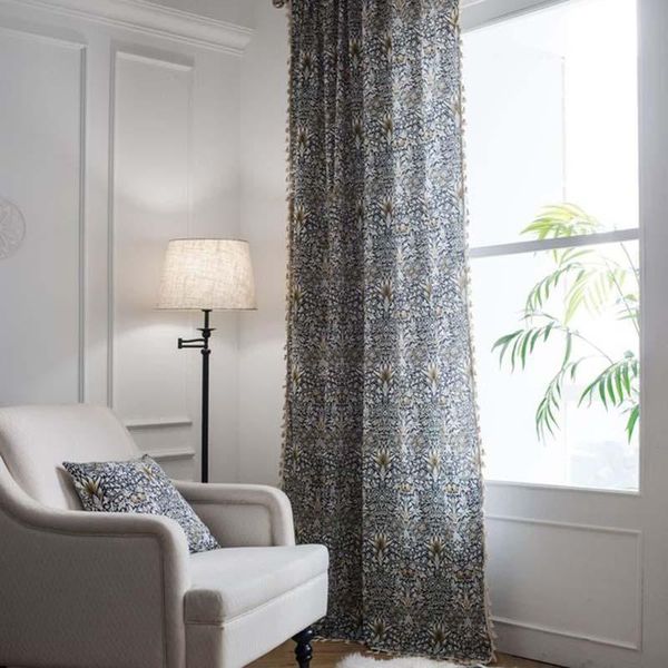 

curtain & drapes mcao perris pattern proven design printed boho curtains for bedroom tassels kitchen rustic floral rod pocket 1 pc tj6110