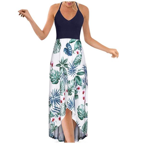 

casual dresses for women's fashion v-neck sleeveless strap open back print dress vestidos mujer verano robe 2021, Black;gray