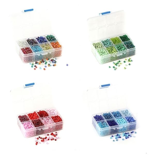 Doreen Semente de vidro redonda Rocailles cor misturada para DIY fazendo pulseira jóias soltas grânulos 4 / 5mm. 1box (1900 pcs / caixa)