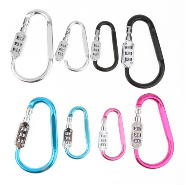 

cords, slings and webbing carabiner hook buckle clip keychain with 3 digits combination lock
