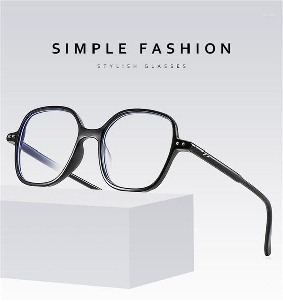 

seemfly fashion 2021 anti blue light glasses trend large frame flat eyewear men women elegant purple black spectacles for myopia sunglasses1