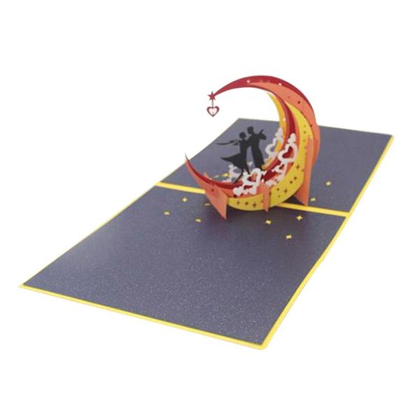 

greeting cards 3d stereo card moondecoration creative love valentine's day handmade paper blessing