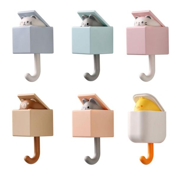 

hooks & rails punch-strong sponge glue cartoon bathroom toilet kitchen wall-mounted towel clip hook wall storage