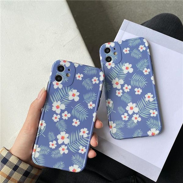 

cell phone pouches ins small white floral po frame case for 11 pro x xs max xr 8 7 plus soft imd silicon back cover