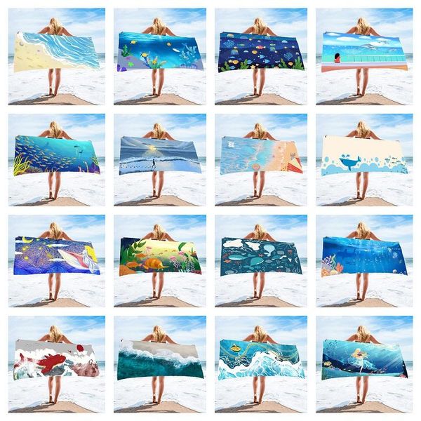 

european and american square towel ocean vacation microfiber bath starfish beach